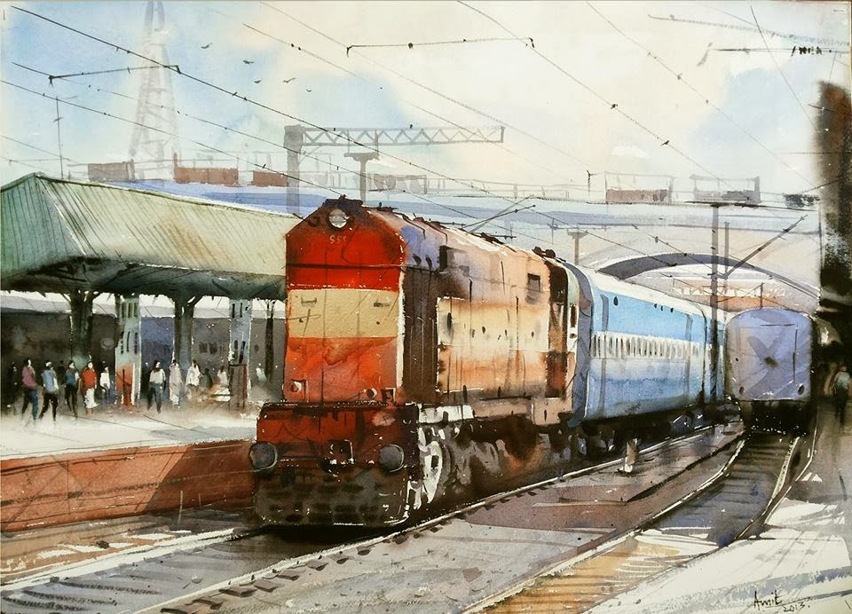 960x692 Watercolor Painting India 3