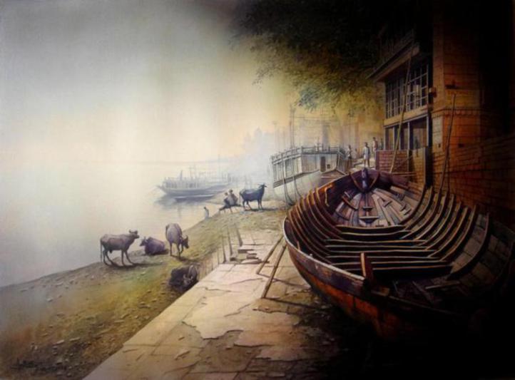 722x533 Amit Bhar Indian Watercolor Paintings