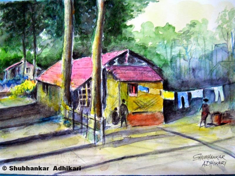 800x600 Artworks By Shubhankar Adhikari Indian Village Scene