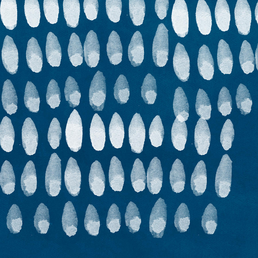 900x900 Indigo And White Watercolor Painting By Linda Woods