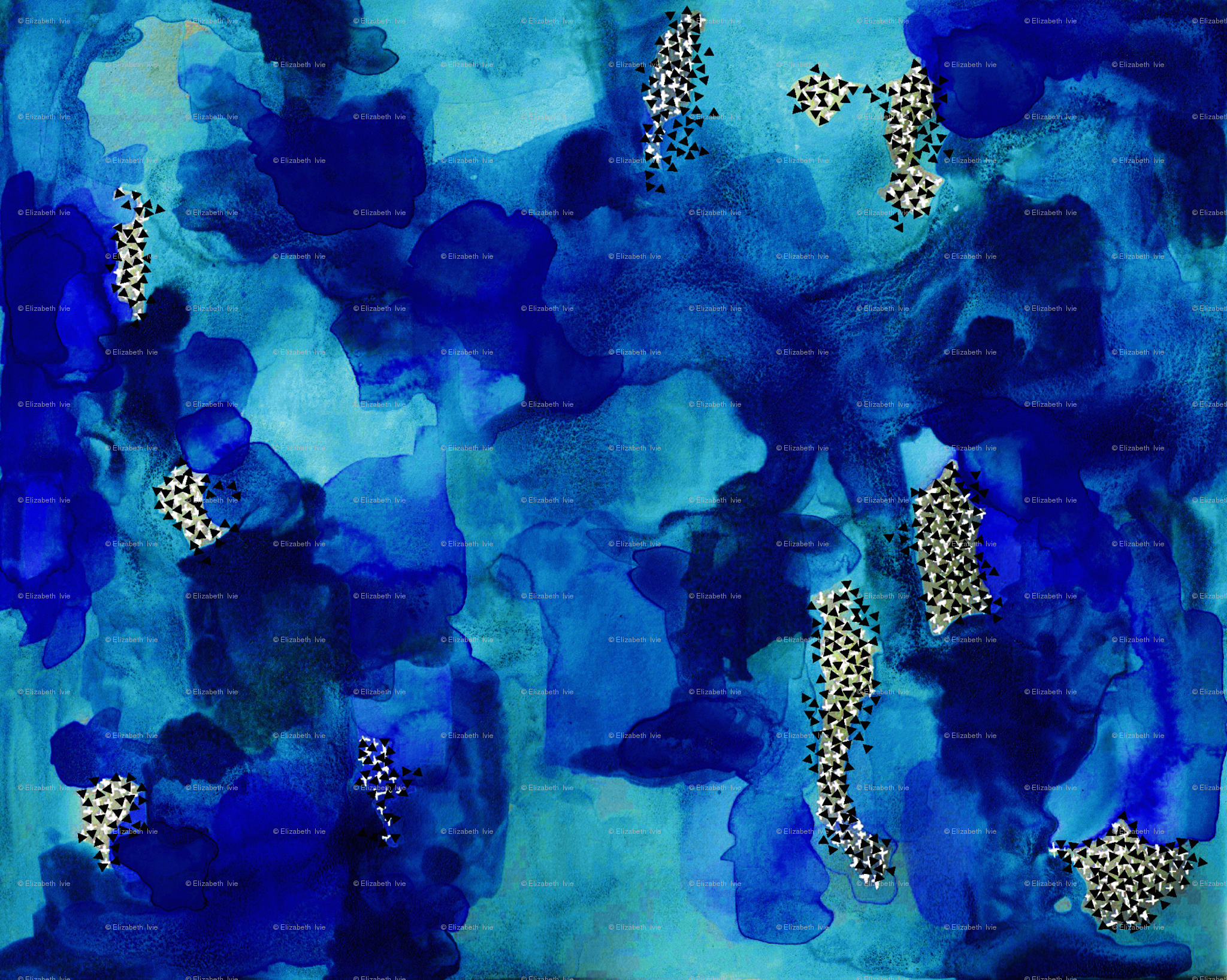 2048x1636 Indigo Watercolor Abstract Fabric
