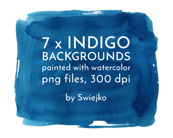 350x280 Indigo Watercolor Background, Splotches, Brush Strokes, Splashes