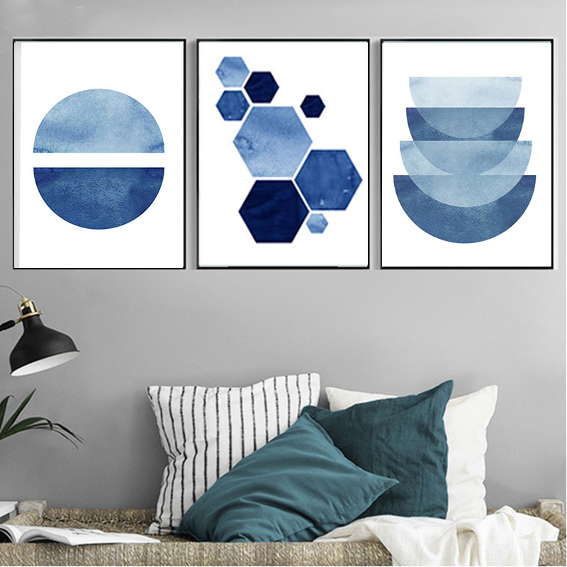 800x800 Abstract Prints Blue Wall Watercolor Paintings Indigo Navy