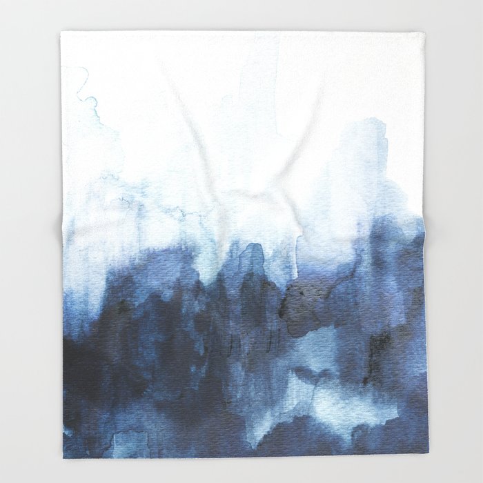 700x700 Indigo Watercolor 2 Throw Blanket By Jenmerli Society6