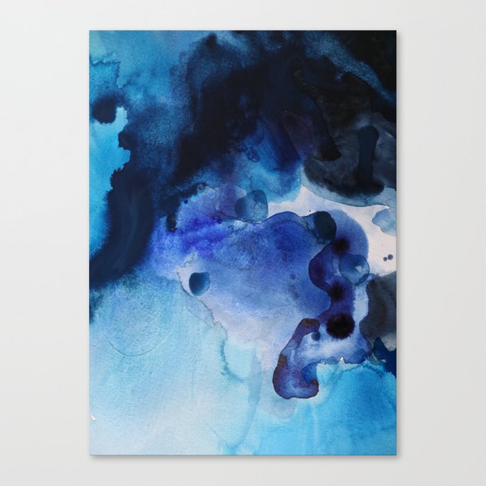 700x700 Indigo Watercolor Canvas Print By Jenmerli Society6