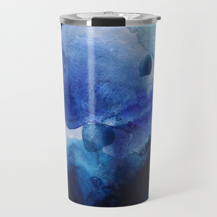 700x700 Indigo Watercolor Travel Mug By Jenmerli Society6
