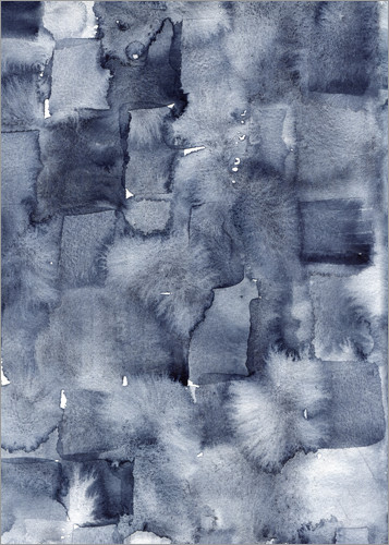 357x500 Nic Squirrell Indigo Watercolor Abstract Art Poster Posterlounge
