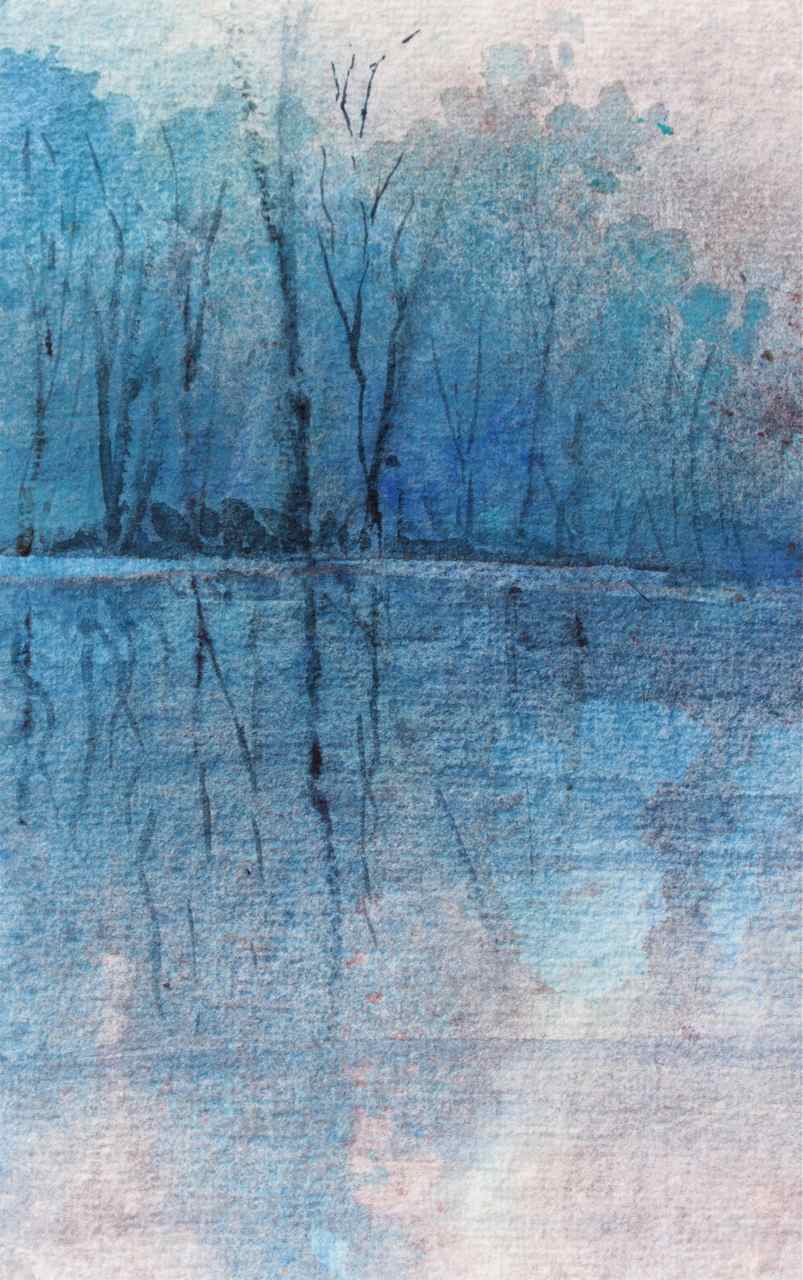 803x1280 Watercolour Landscape Cerulean And Indigo Debi Riley