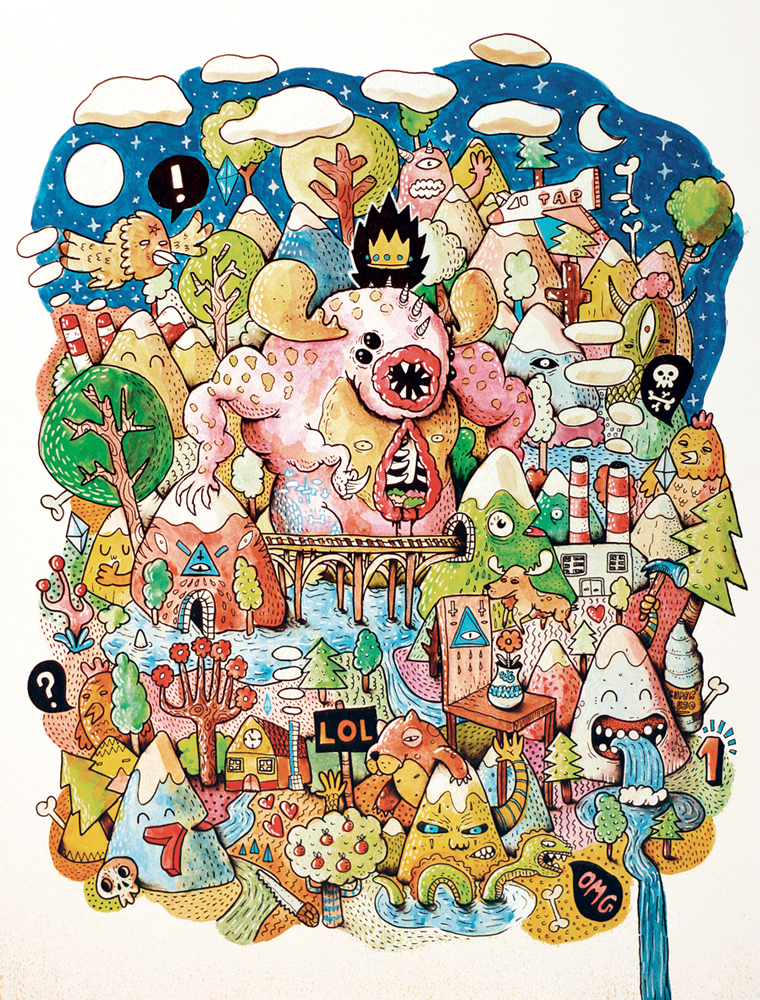 760x1000 Monster Land By (Ugandalebre), Illustration Using