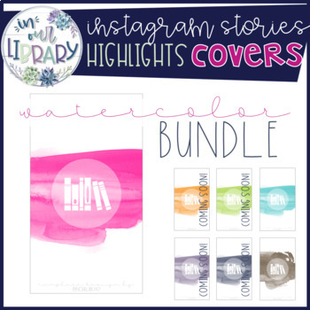 350x350 Instagram Stories Highlights Covers {Watercolor Growing Bundle} By