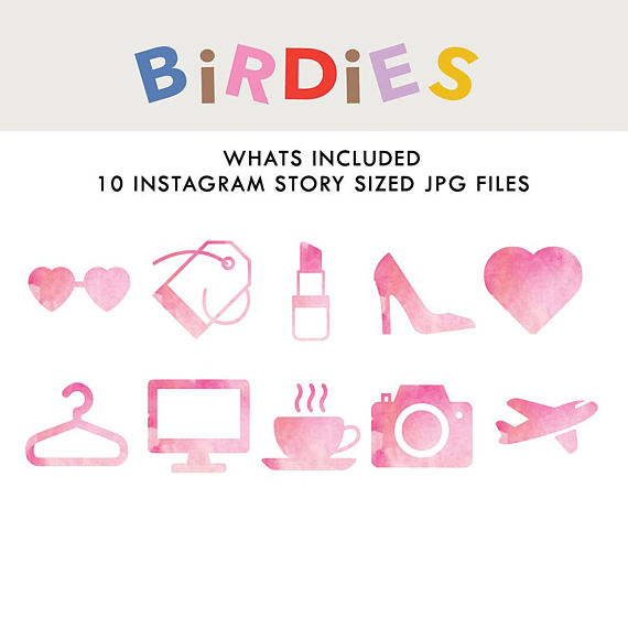 570x570 Set Of 10 Instagram Highlight Icons In Pink Watercolor The