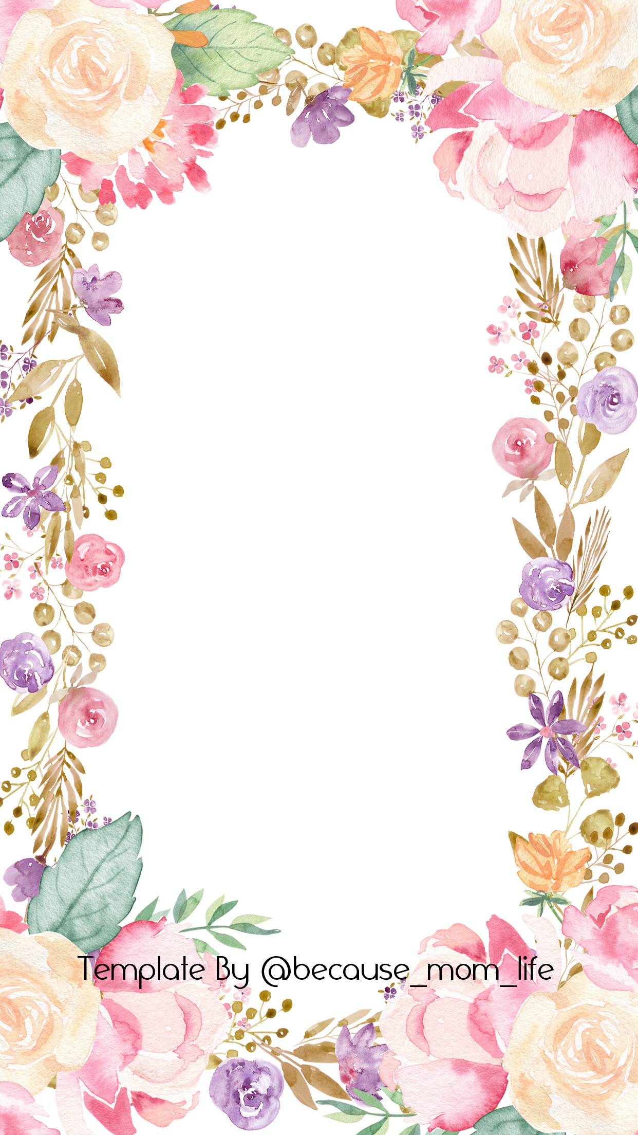 1242x2208 Spring Watercolor Flowers Free Instagram Stories Templates