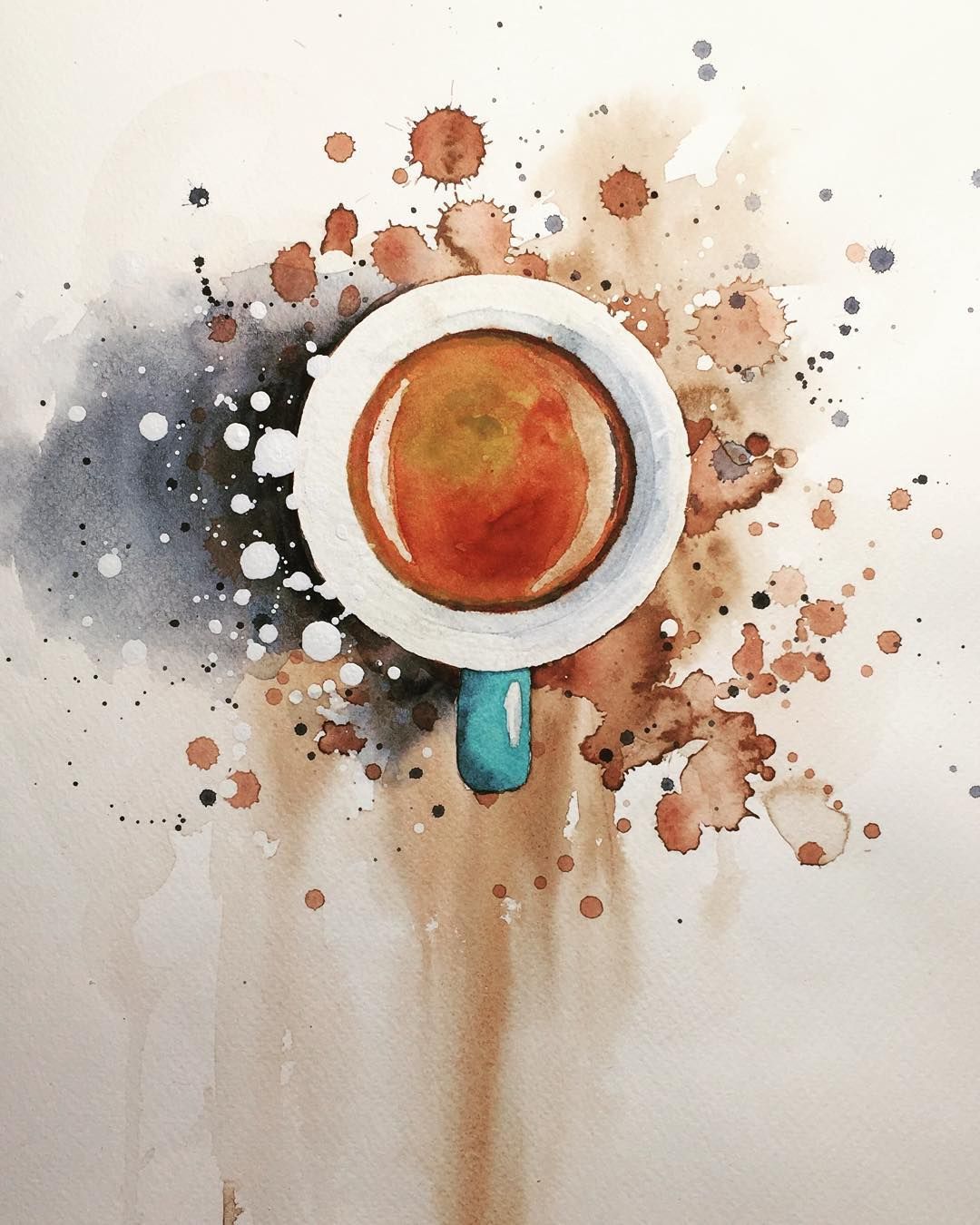 1080x1350 Watercolor Espresso, Coffee, Watercolour, Painting By Jiri Zraly