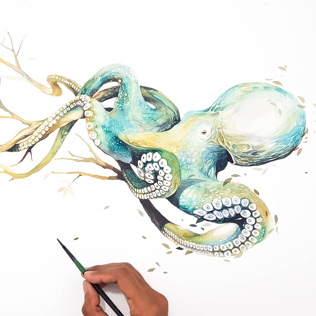 1080x1080 Watercolor Jongkie Watercolour Wip On Instagram