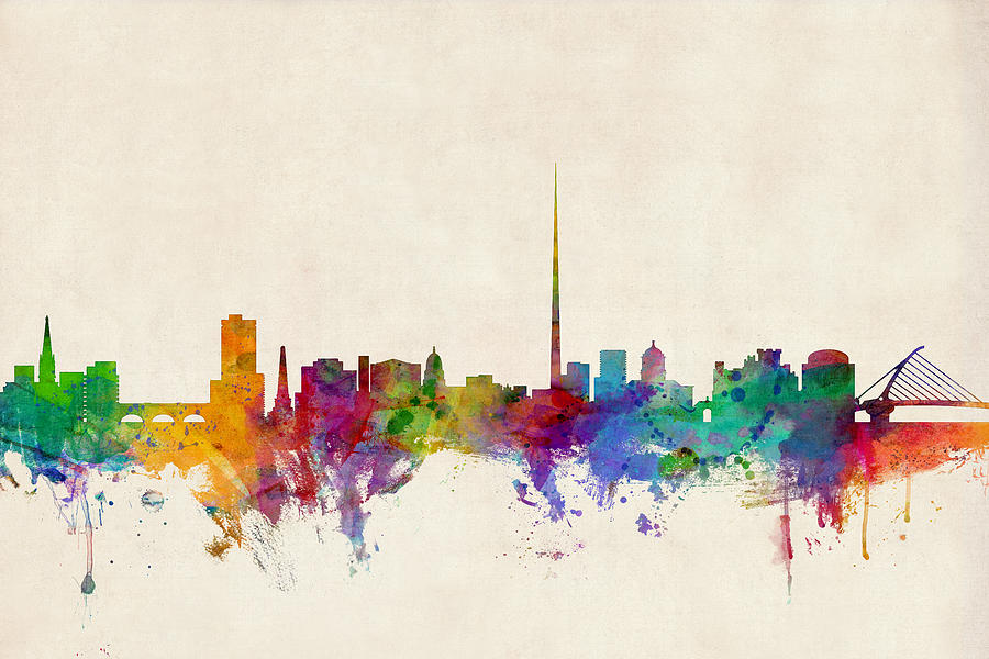 900x600 Dublin Ireland Skyline Digital Art By Michael Tompsett