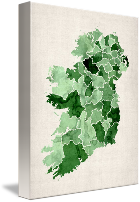 452x650 Ireland Watercolor Map By Michael Tompsett