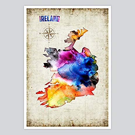 463x463 Ireland Watercolor Print, 8.5 X 11 Inches [Kitchen