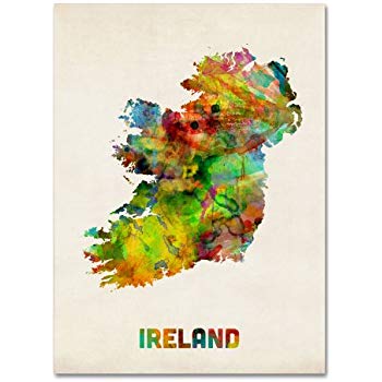 350x350 Trademark Fine Art Ireland Watercolor Map By Michael