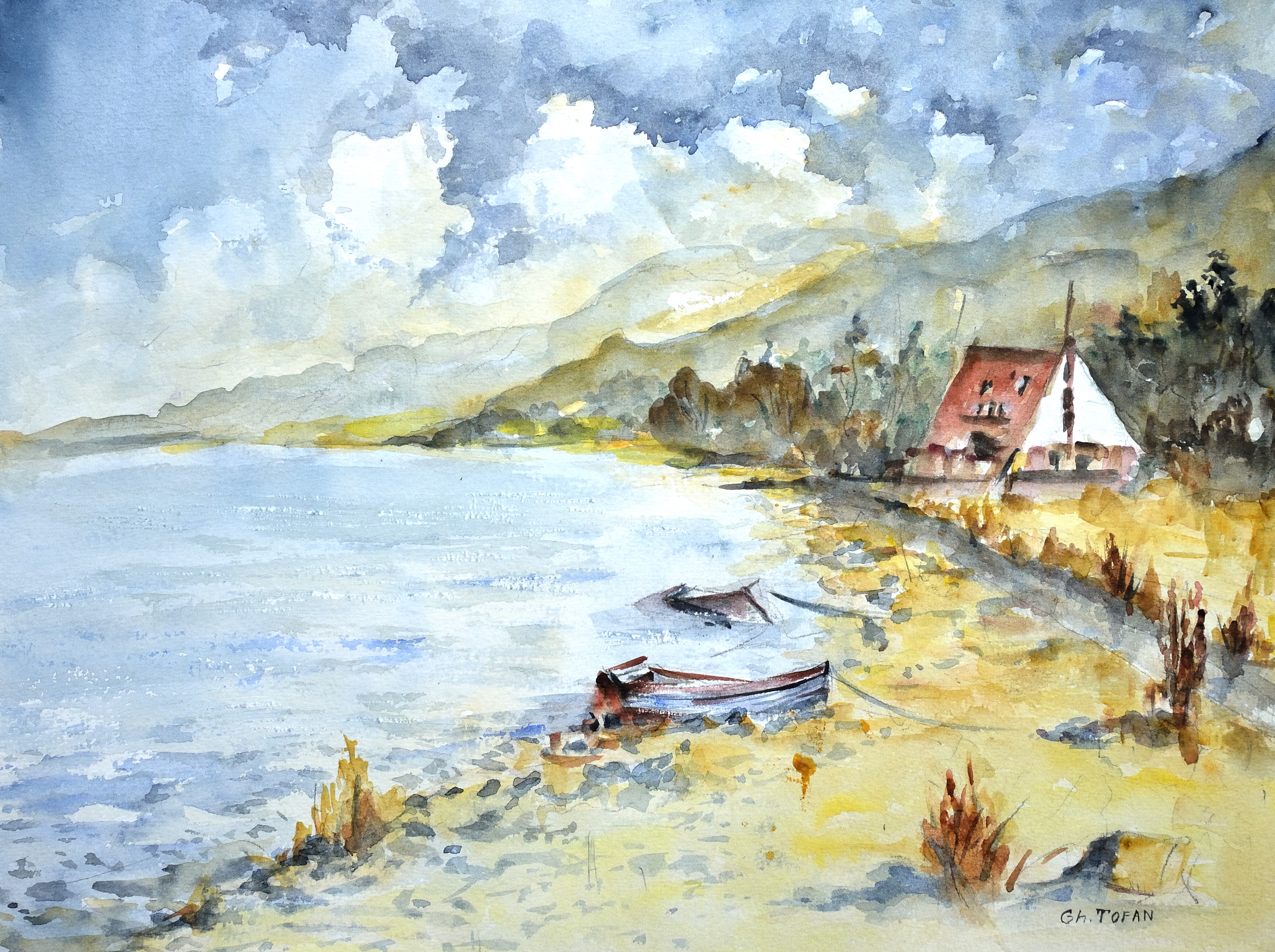 3377x2523 Clifden Coast, Connemara, Ireland, Watercolor Painting