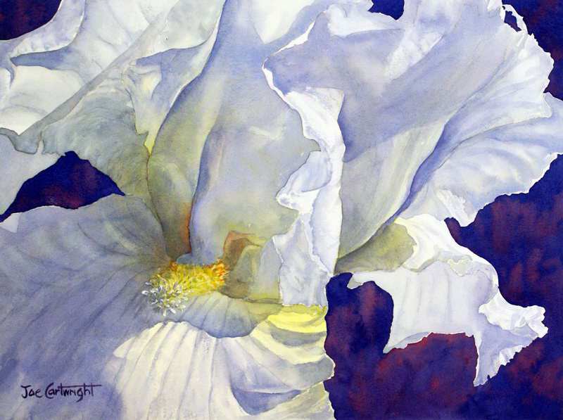 800x597 How To Paint A Flower With Watercolor White Iris Final Step