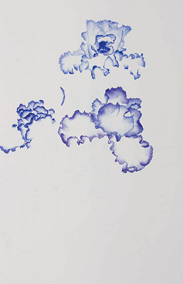 370x573 Watercolor Painting Demonstration Of Purple Amp White Iris