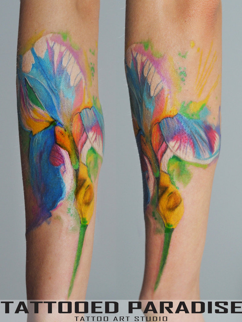 774x1032 Iris Watercolor Tattoo By Dopeindulgence