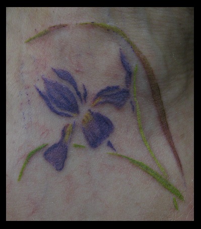 399x453 Watercolor Iris Tattoo