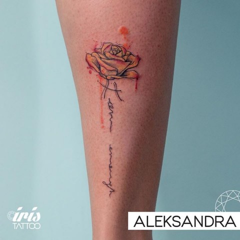 480x480 Olio Watercolor Tattoo By Aleksandra From Iris Tattoo Miami