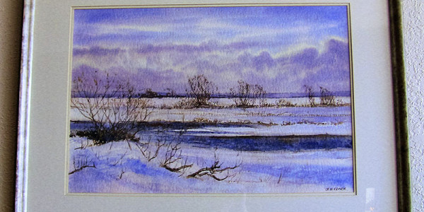600x300 Irish Watercolor By Rev Jh Flack Of Winter Scene