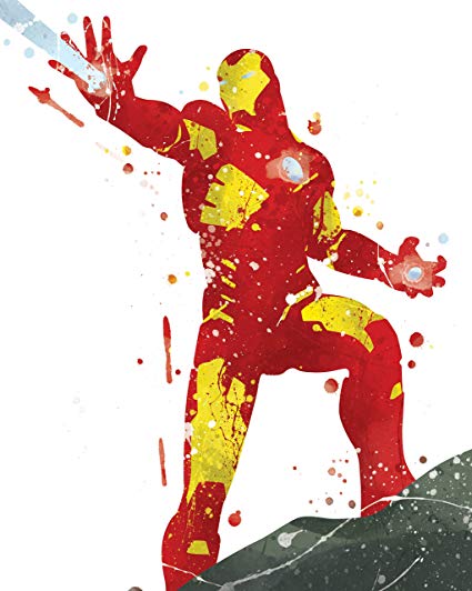 425x532 8x10 P09 Iron Man Poster. Inspired Watercolor