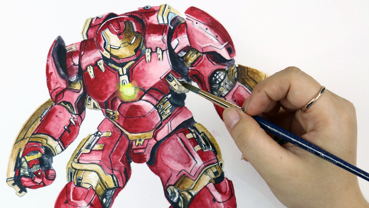 1280x720 Speed Drawing Hulkbuster From Avengers Age Of Ultron