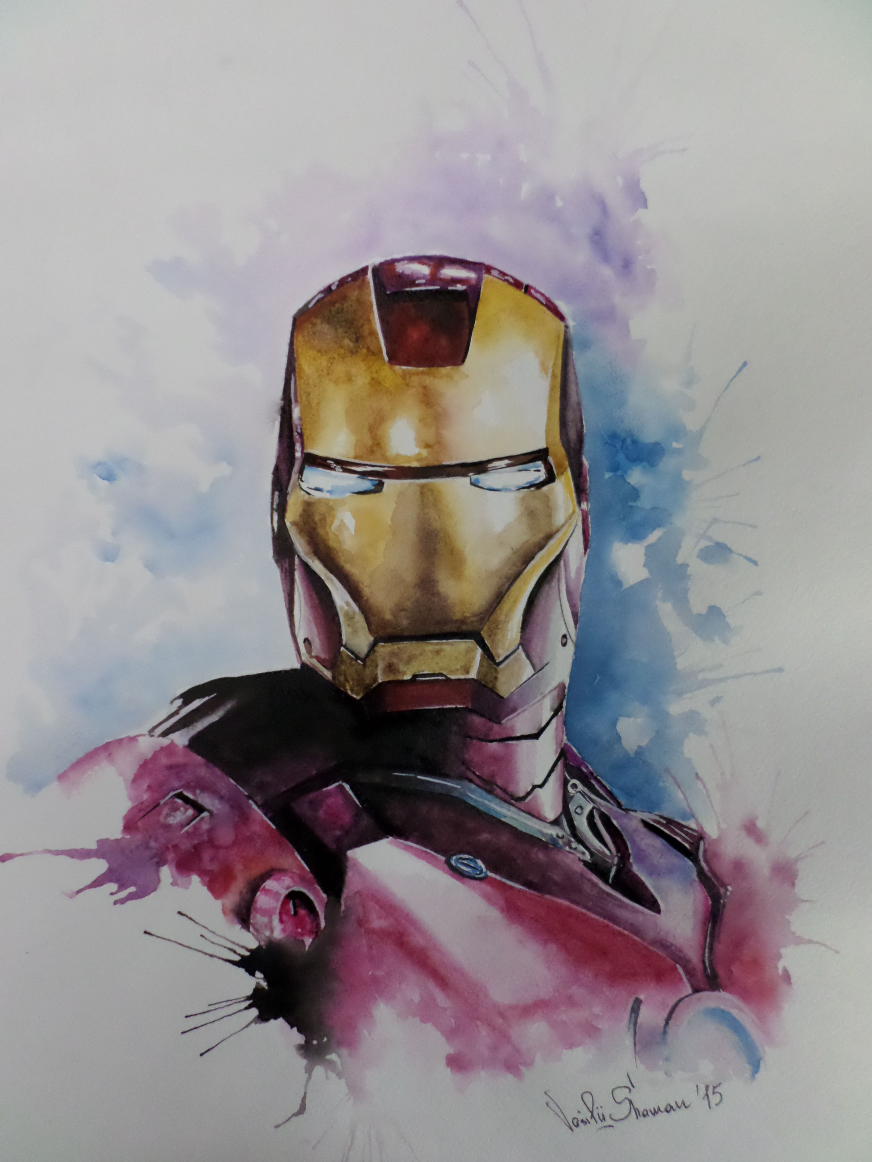3456x4608 Iron Man Watercolor Drawing My Drawingsmoi Risunki