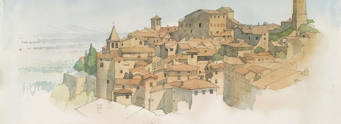 700x255 W.a. Sutton Watercolours Of Italy Christchurch Art Gallery Te