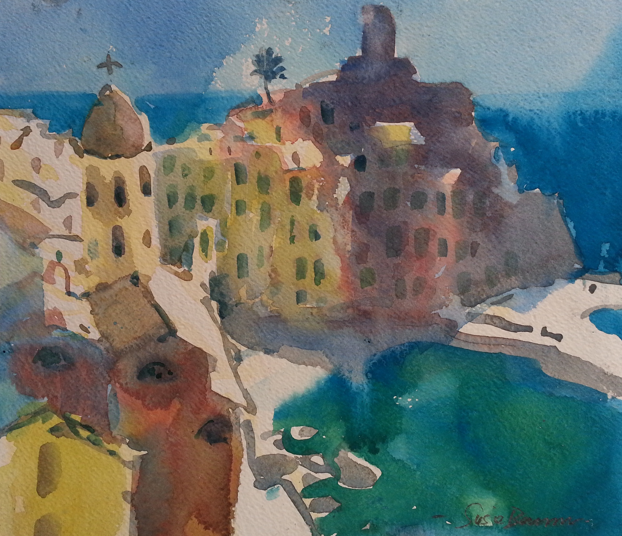 2572x2218 Watercolour Lessons In The Cinque Terre, Liguria, Italy