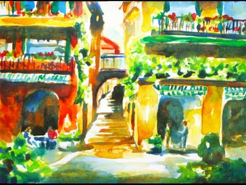480x360 Bellagio, Italy Watercolor Painting Tutorial