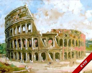 300x240 Colosseum Of Ancient Rome Italy Watercolor Painting Roman Art Real