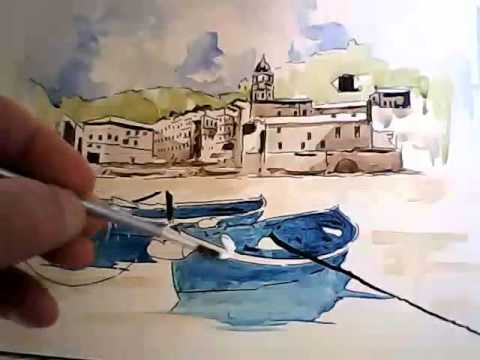 480x360 Watercolor Painting Italian Artist