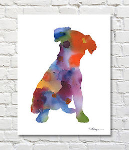 257x300 Jack Russell Terrier Contemporary Watercolor Abstract Art Print By