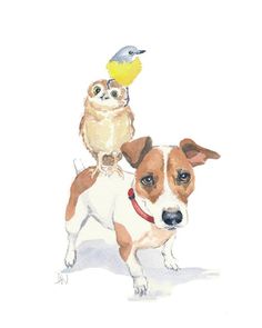 236x295 Jack Russell Terrier Art Print Of Original Watercolor Painting