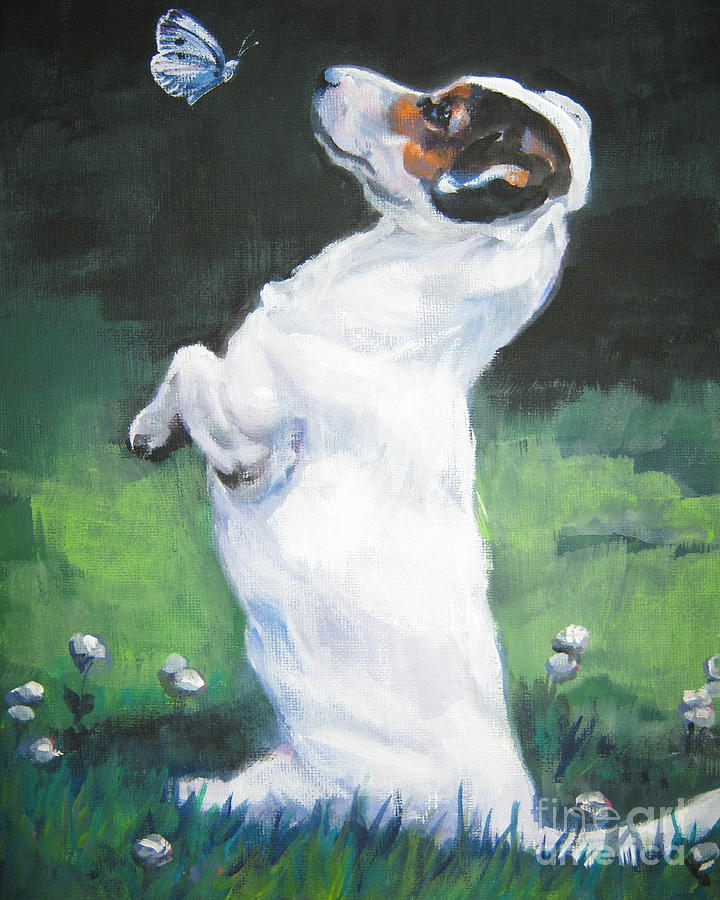 720x900 Jack Russell Terrier With Butterfly Painting By Lee Ann Shepard