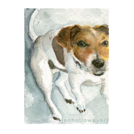 570x570 Watercolor Jack Russell Jack Russell Print Dog Portrait Dog