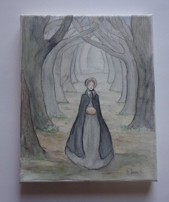 570x683 Returning From Milcott. Jane Eyre Original Watercolor Painting