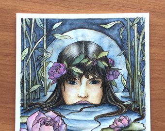 340x270 Star Original Watercolor Painting Jane Eyre Framed Art Etsy