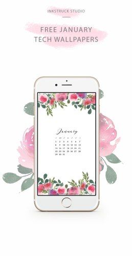 258x500 January Watercolor Floral Wallpaper Phone Wallpapers
