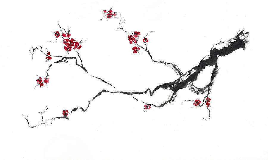900x538 Cherry Blossom Painting By Jitka Krause
