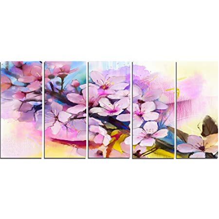 450x450 Design Art Japanese Cherry Blossoms Watercolor Flower Canvas Print