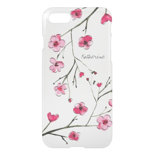 540x540 Japanese Cherry Blossom, Watercolor, Mix Media Uncommon Iphone