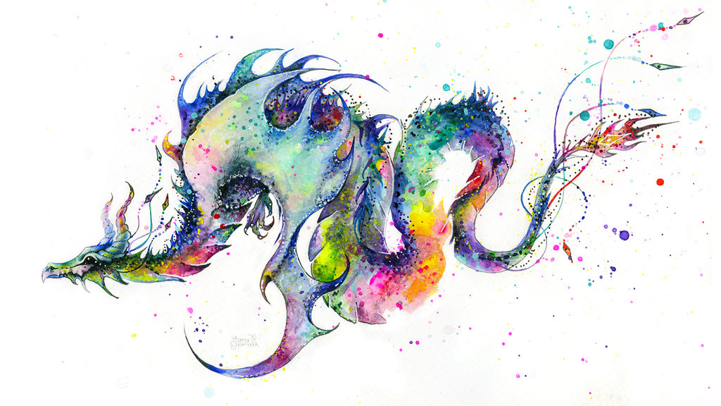 1024x576 Download Dragon Tattoo Watercolor