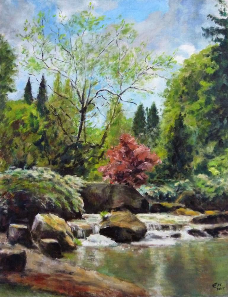 770x1002 Japanese Garden Nr. 2 Painting By Ellen Fasthuber Huemer Saatchi Art