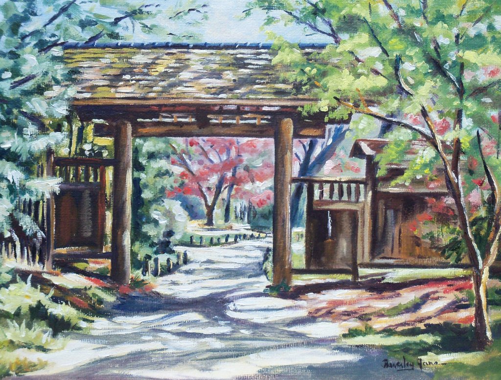 1024x777 Beverley Jane Titlejapanese Garden Entrance Buy Rva Art